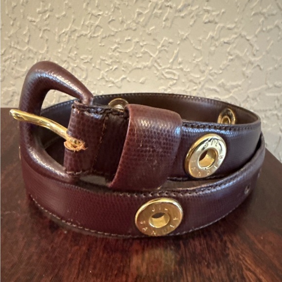 Jil Sander Accessories - Vintage Jil Sander Brown Leather Belt Gold Hardware Minimalist women xs-small
